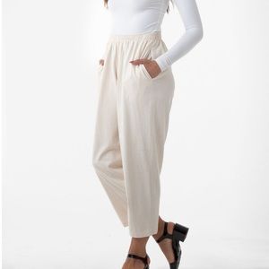 Los Angeles Apparel cream Straight Legged Pants